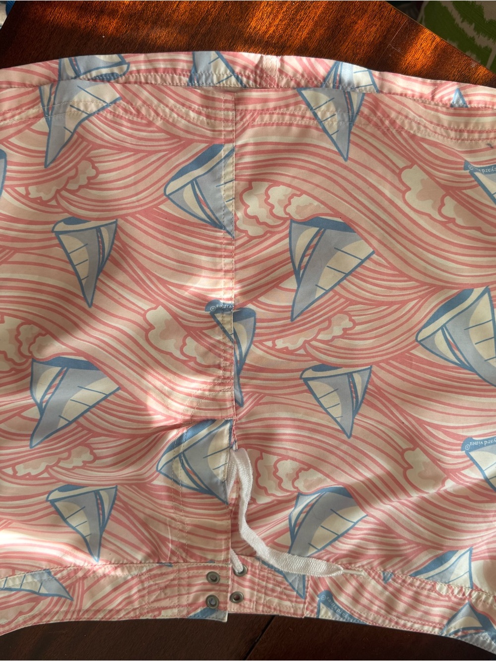 Vineyard Vines Pink & Light Blue Sailboat Swim Trunks